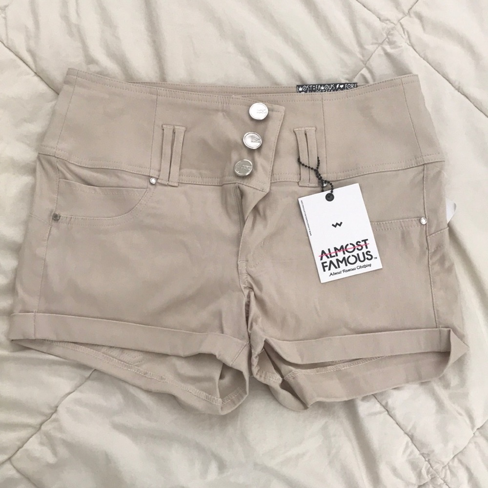 Khaki high waisted shorts